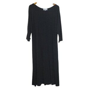 Drapers And Damons Midi Dress Womens Petite Large Black Slinky Knit Stretch